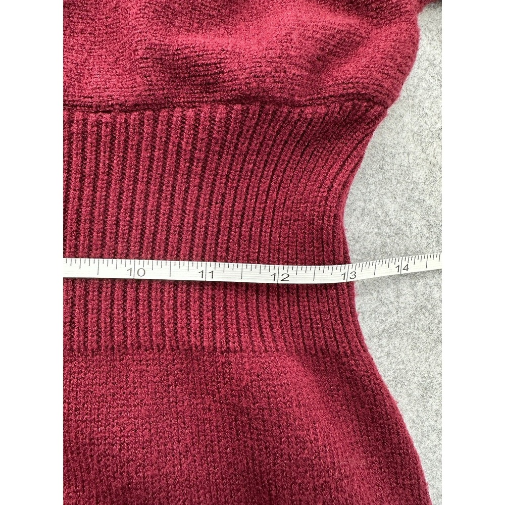 SHEIN Knit Sweater Dress Boatneck Dolman Sleeve Cranberry Red Midi Women's Large - Picture 6 of 10
